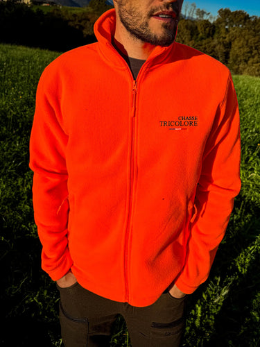 Polaire full-zipp Amour du chien - orange