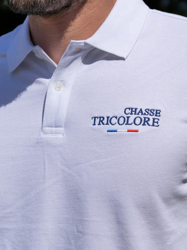 Le polo Chasse Tricolore - blanc