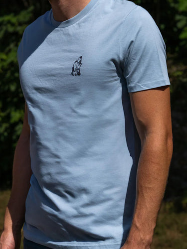T-shirt unisexe Tête de chien - bleu ciel