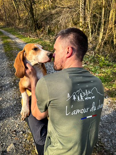 T-shirt L'amour du chien - kaki