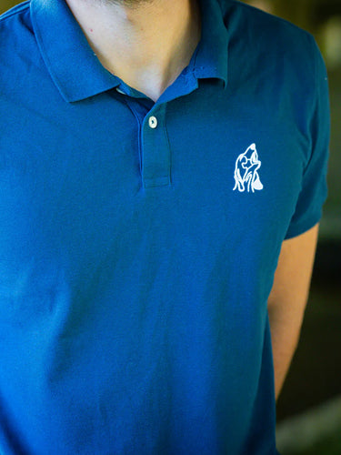 Le polo Tête de chien - peacock blue