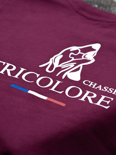 Sweat enfant Chasse Tricolore - bordeaux