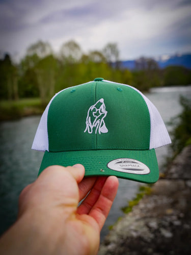 Casquette tête de chien - evergreen / white