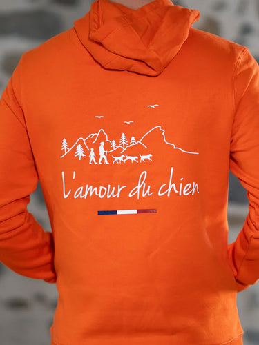 Sweat L'amour du chien - orange
