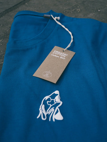 T-shirt unisexe Tête de chien - bleu