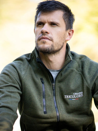 Veste polaire Chasse Tricolore - kaki