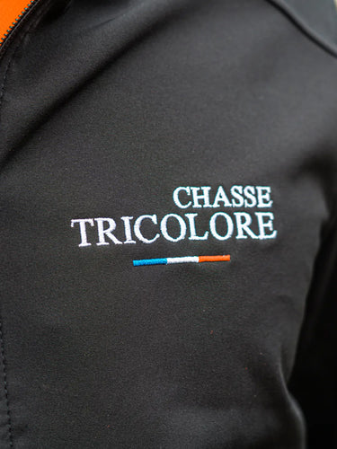 Veste Softshell logo Chasse Tricolore - noir