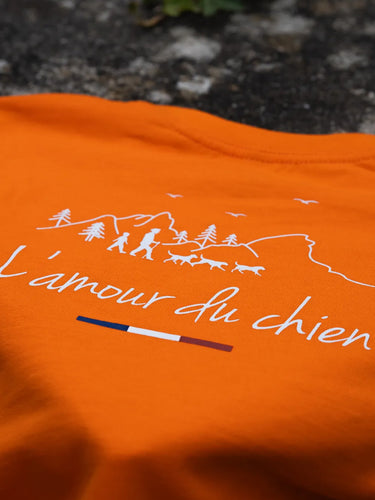 Sweat enfant L'amour du chien - orange