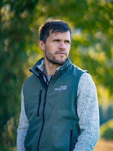 Softshell sans manches L'amour du chien - kaki