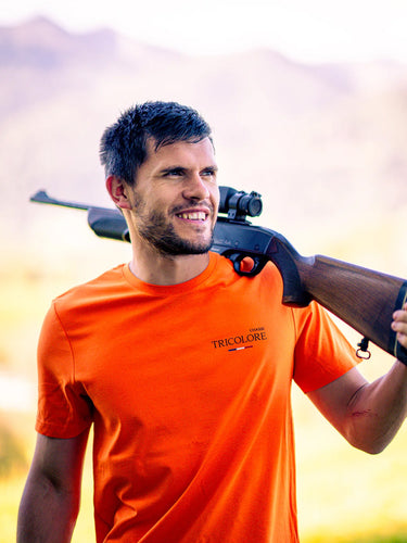 T-shirt Chasse Tricolore - orange