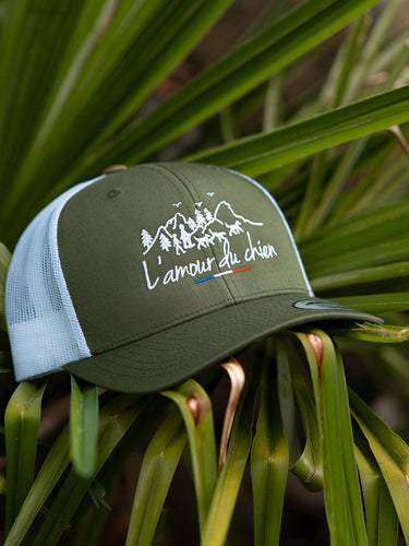 Casquette premium Amour du chien - Kaki / Blanc