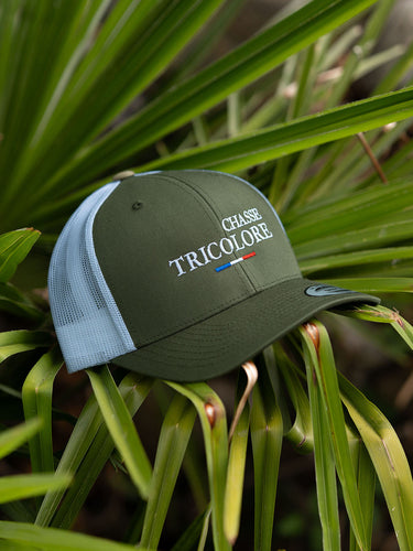 Casquette Chasse Tricolore - Kaki / Blanc