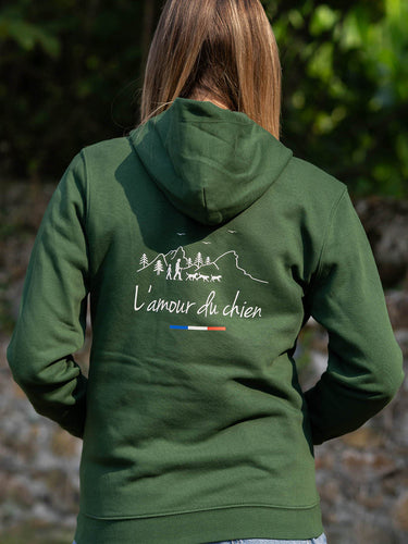 Sweat enfant L'amour du chien - Vert Sapin