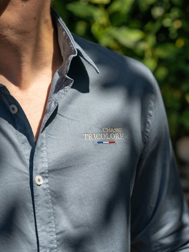 Chemise Homme Chasse Tricolore - Bleu Ciel