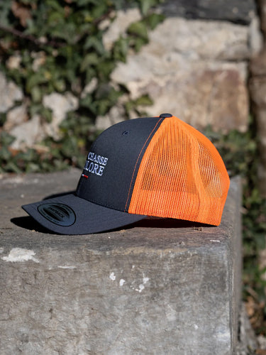 Casquette premium Chasse Tricolore - orange fluo / gris