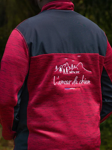Veste Amour du chien - rouge / noir