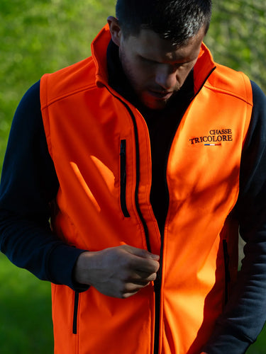Softshell sans manches L'amour du chien - orange